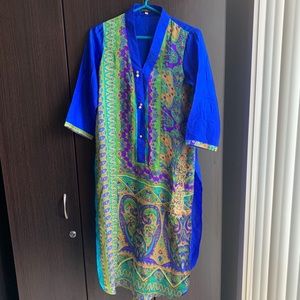 SOLD: Agha Noor royal blue, three-piece Pakistani